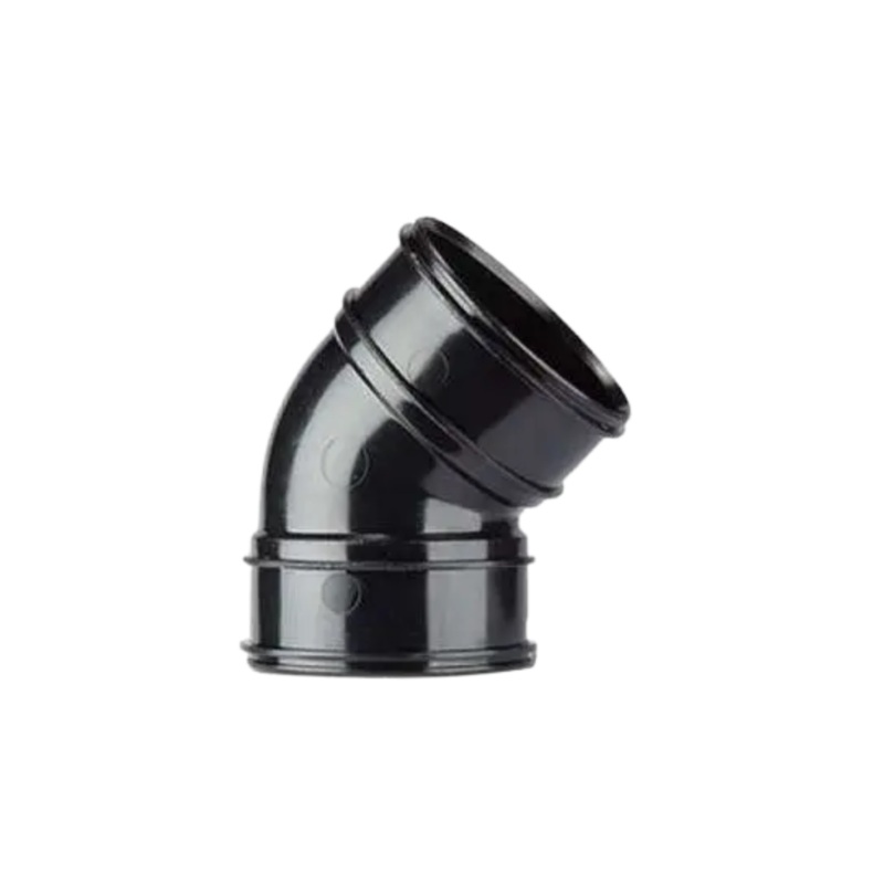 4in/110mm x 135 Double Socket Bend – Polypipe System 2000 (Black) – SWB18B