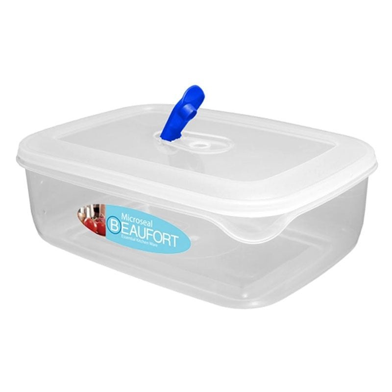 Plastic Food Container Rectangle 1.3 Litres – Clear by Beaufort