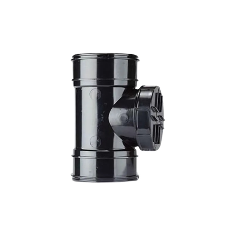 110mm Short Double Socket Access Pipe – Polypipe (Black) – SWA44B