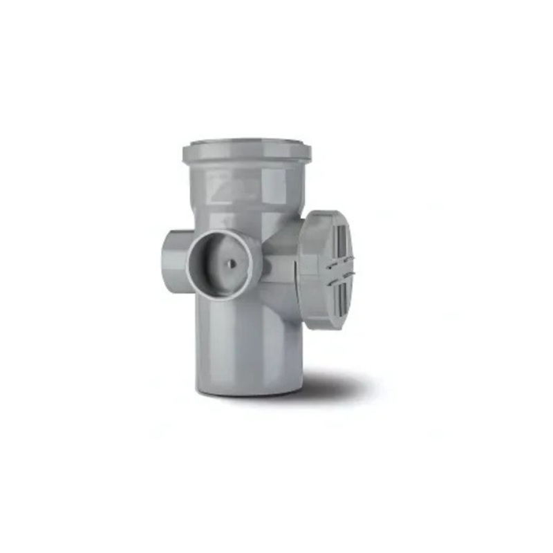 110mm Single Socket Access Pipe (2 Boss) – Polypipe (Grey) – SA43G