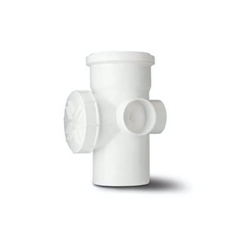 110mm Single Socket Access Pipe (2 Boss) – Polypipe (White) – SA43W