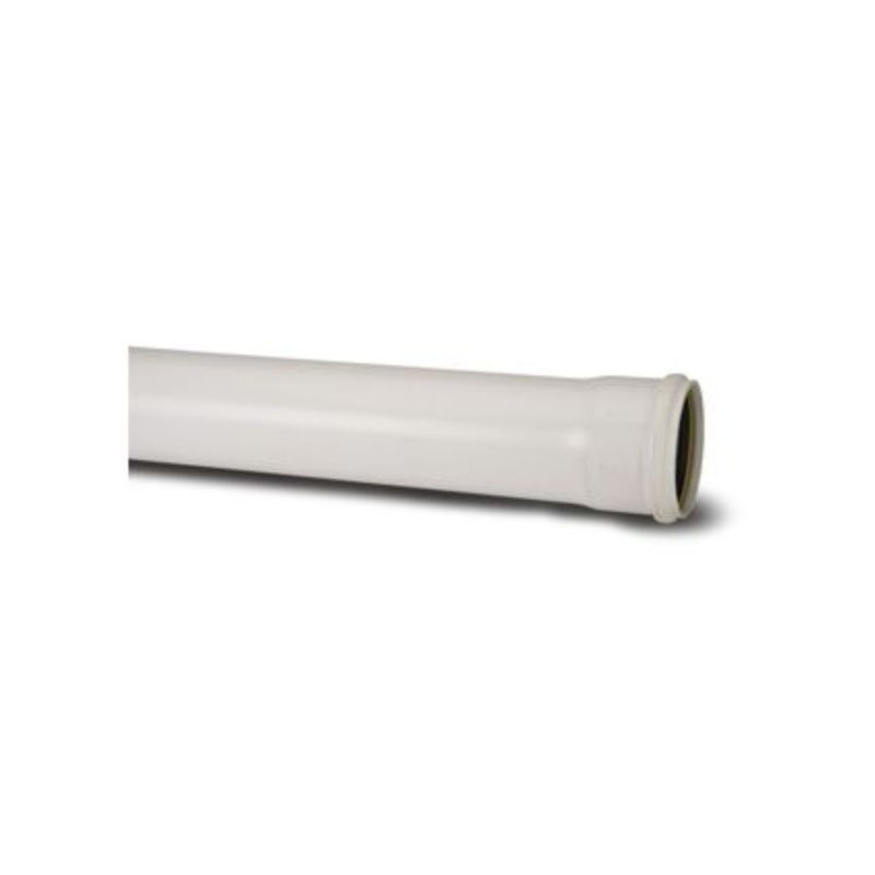 110mm x 3m Ring Seal Soil Socketed Pipe – Polypipe (White) – SP430W