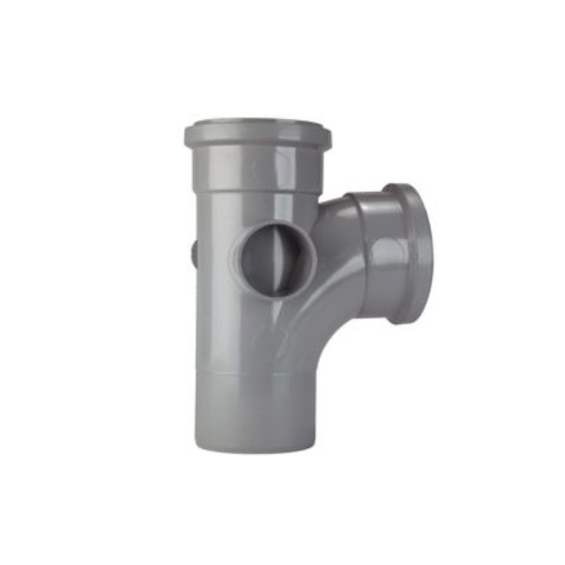 110mm x 92.5 Equal Branch Double-Socket Ring Seal Soil (2-Boss) – Polypipe (Grey) – ST401G