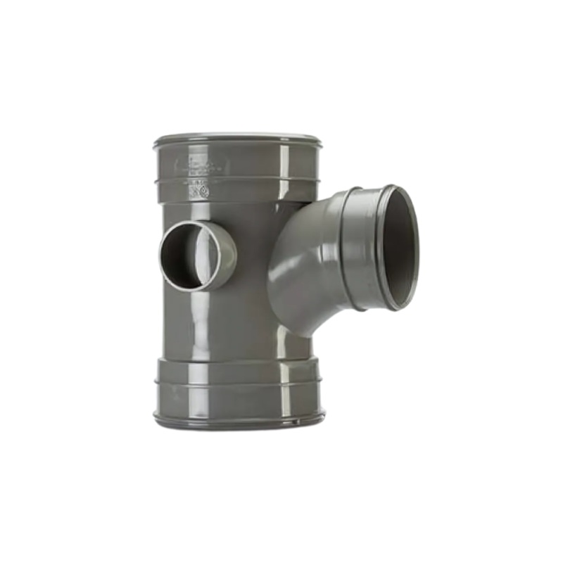 3in/82mm x 92 Single Branch Triple Socket – Polypipe System 2000 (Grey) – SWT73SG