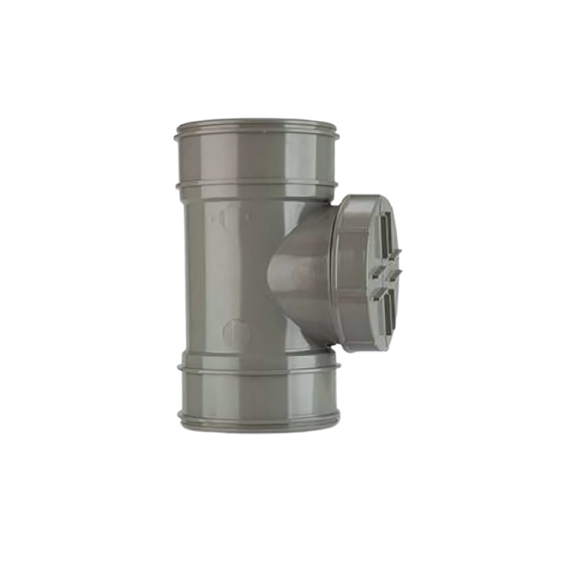 4in/110mm Double Socket Short Access Pipe – Polypipe (Grey) – SWA44SG