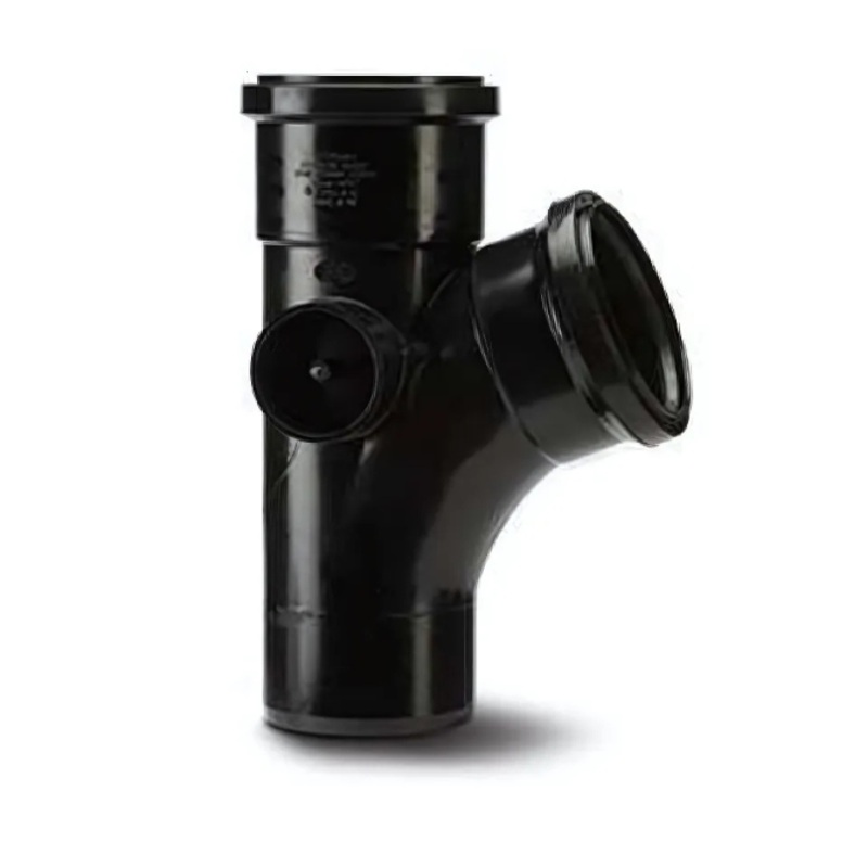 4in/110mm x 112.5 Single Branch Equal – Polypipe (Black) – ST403B