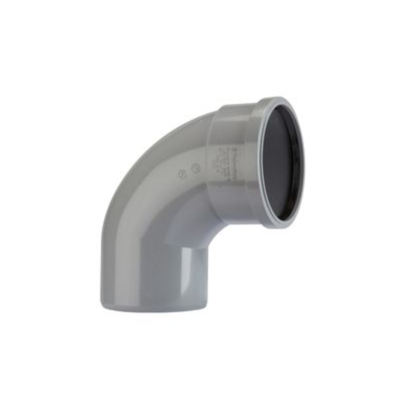82mm x 90 Ring Seal Soil Bend – Polypipe (Grey) – SB309G