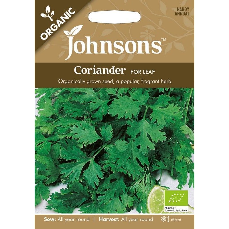 Johnsons Organic Coriander For Leaf Seeds