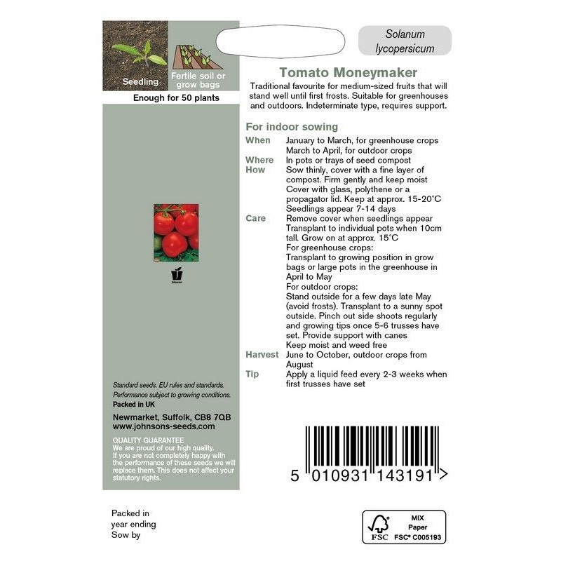 Johnsons Tomato Moneymaker Seeds