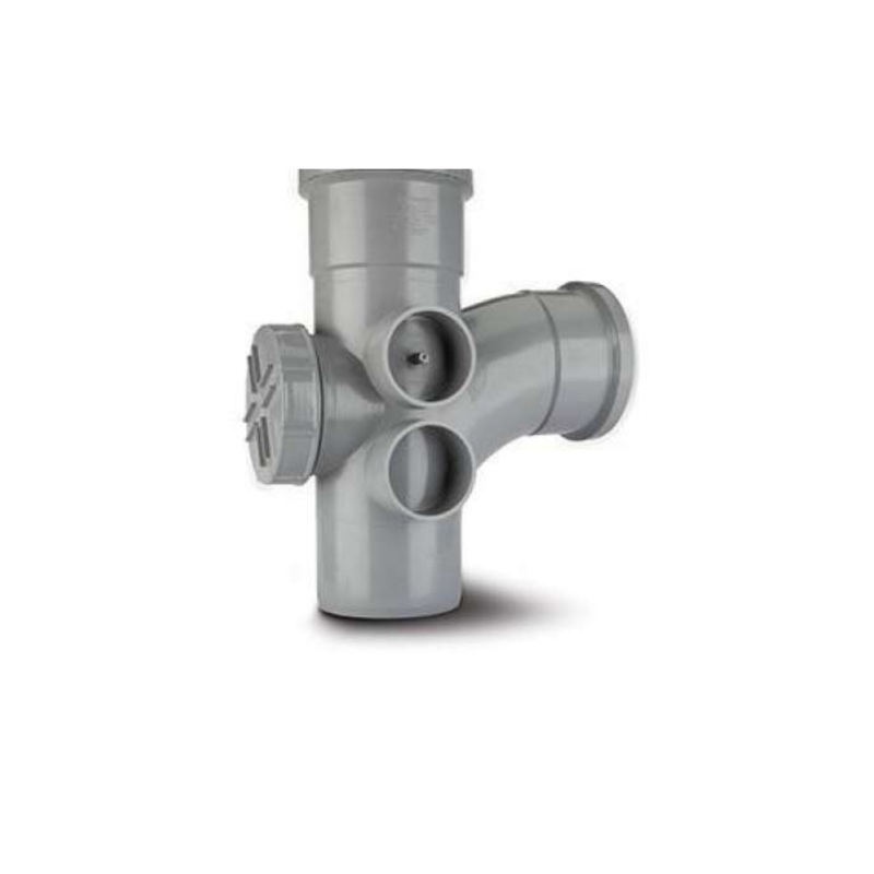 PolySoil 110mm x 92.5 Access Branch (4 Boss) – Polypipe (Grey) – ST410G