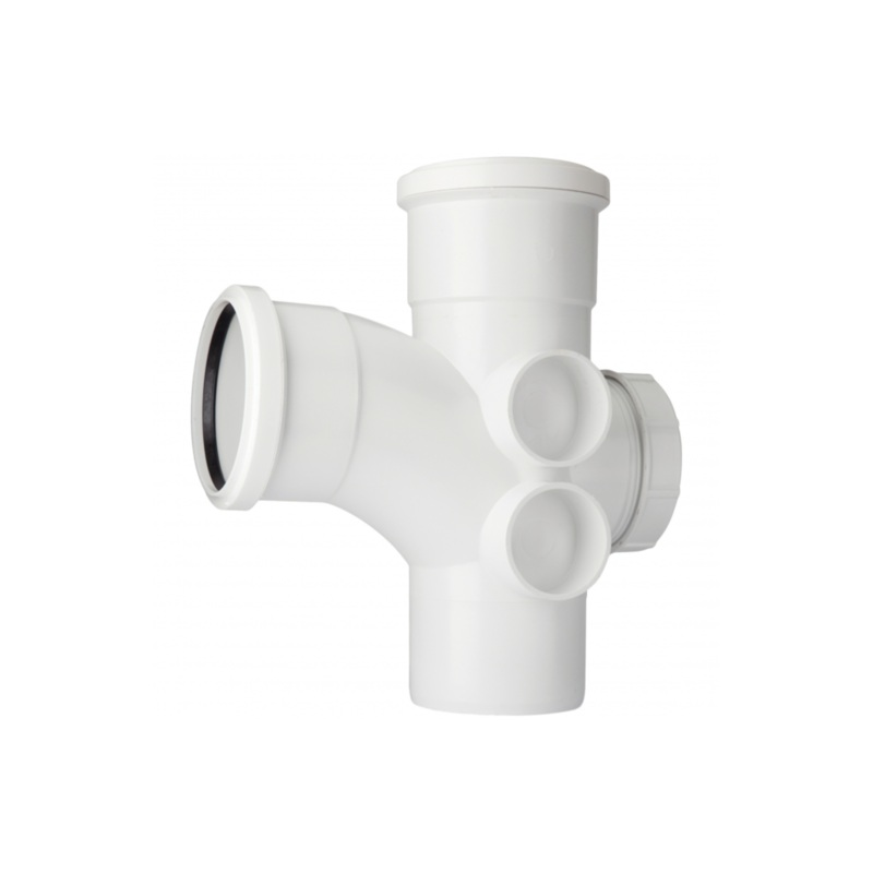PolySoil 110mm x 92.5 Access Branch (4 Boss) – Polypipe (White) – ST410W