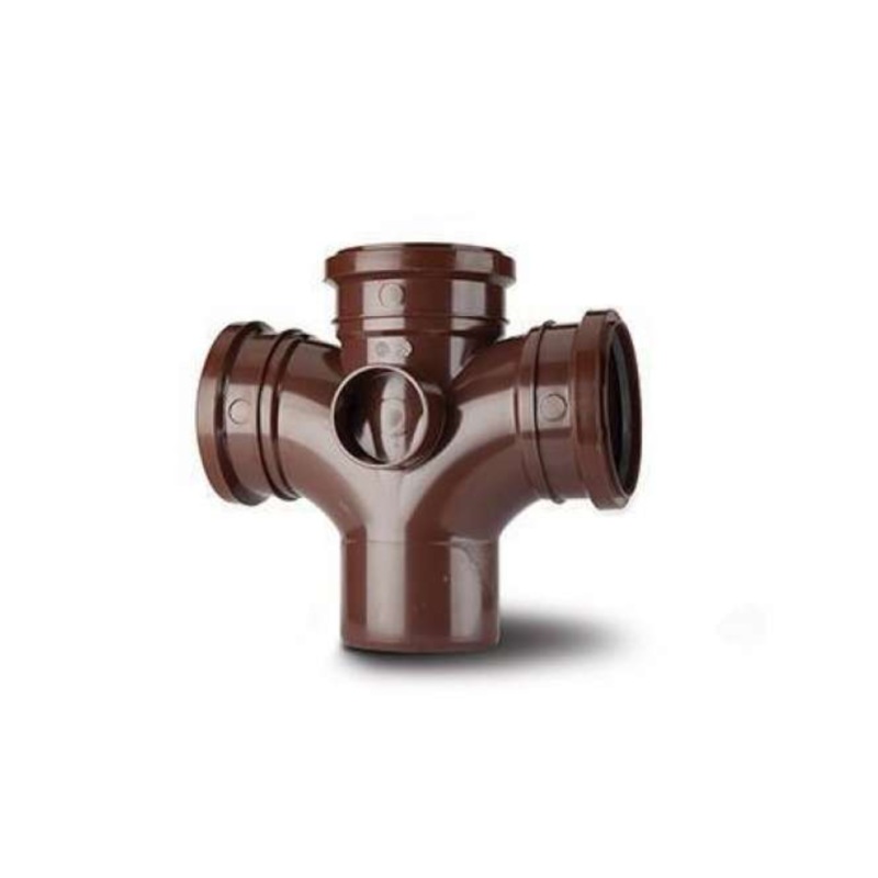 PolySoil 110mm x 92.5 Double Branch – Polypipe (Brown) – SU420BR