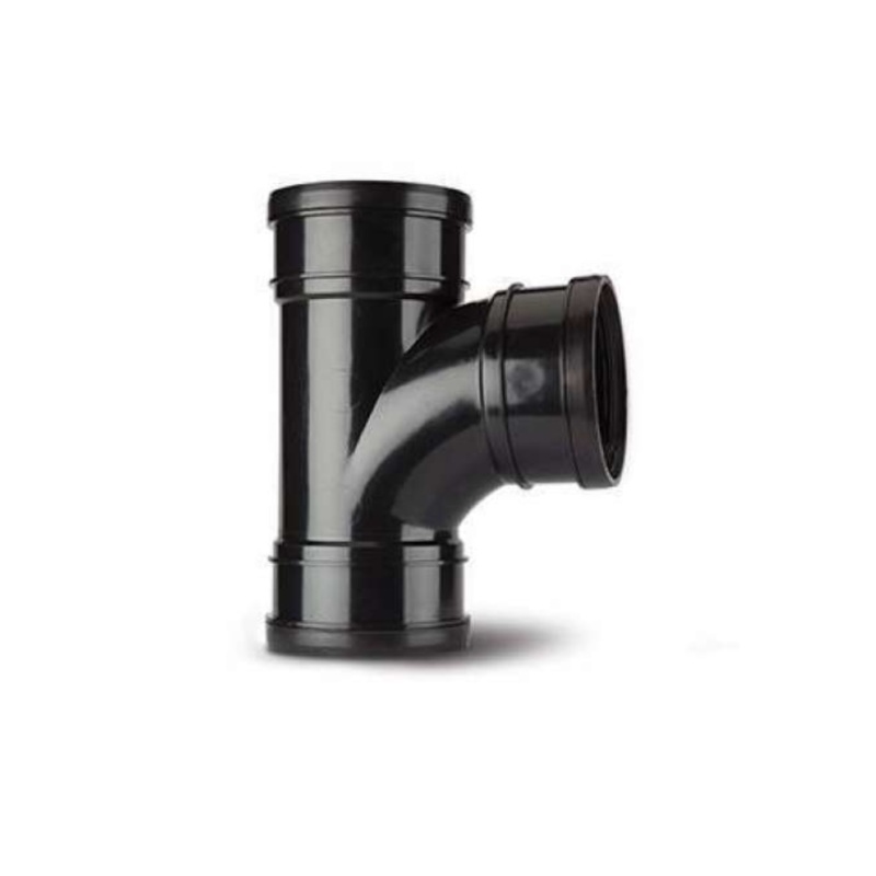 Polysoil 110mm x 92.5 Triple Socket Branch – Polypipe (Black) – ST405B
