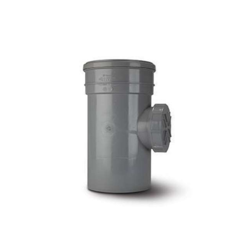 PolySoil 160mm Single Socket Access Pipe (2 Boss) – Polypipe (Grey) – SA643G