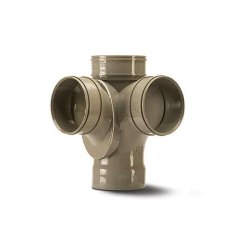PolySoil 4in/110mm x 92.5 Corner Branch Quadruple Socket – Polypipe (Grey) – SCB106SG