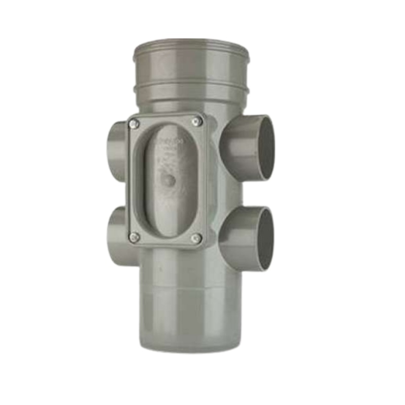 110mm Single Socket Access Pipe – Polypipe (4 Boss Shoulders) (Grey) – SWA53SG