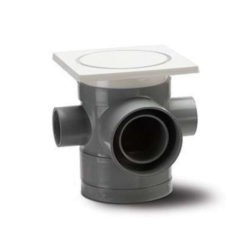 110mm x 82/50mm Trapped Floor Gully – Polypipe (Grey)  PFG100
