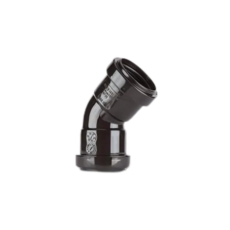 40mm x 45 Push Fit Obtuse Bend – Polypipe Waste (Black) – WP18B