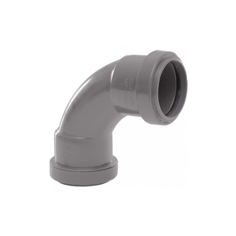 40mm x 91.25 Swept Bend – Polypipe (Grey) – WP14G
