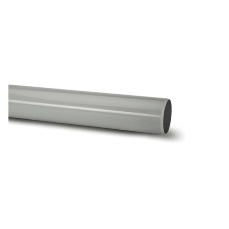 82mm x 3m Soil Plain Ended Pipe – Polypipe (Grey) – PP330G