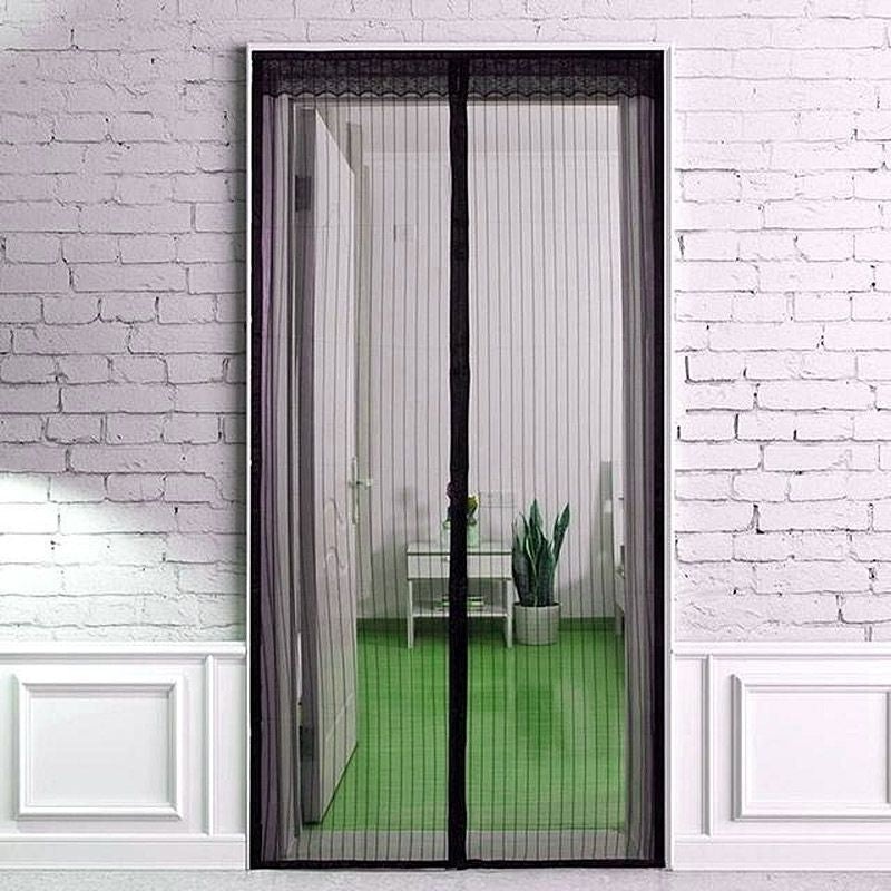 Magic Magnetic Door Mesh Black Anti Bug Insect Fly Curtain Screen 83×3