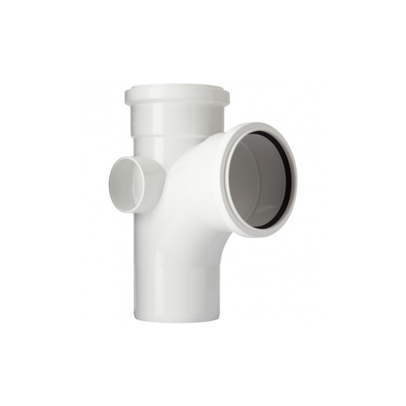 PolySoil 110mm x 92.5 Single Branch Equal 2 Boss – Polypipe (White) – ST401W