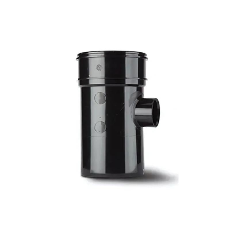 110mm x 40mm Double Socket Single Boss Pipe – Polypipe System 2000 (Black) – BP422B