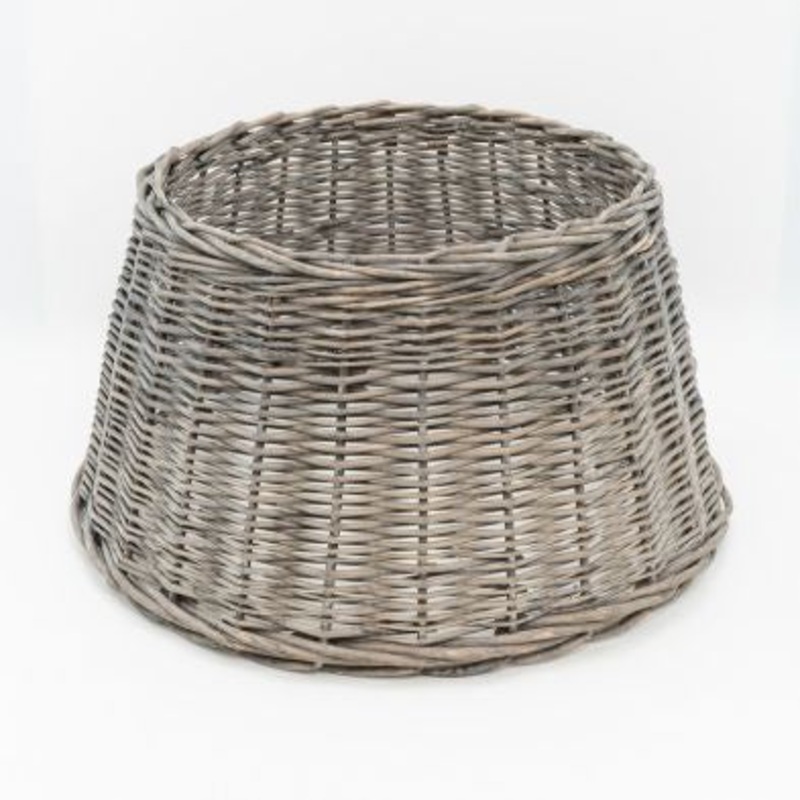62cm Christmas Tree Skirt Wicker Grey