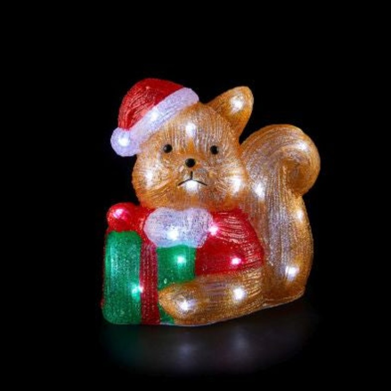 Acrylic Squirrel Christmas Light 32 White LED – 24.5cm