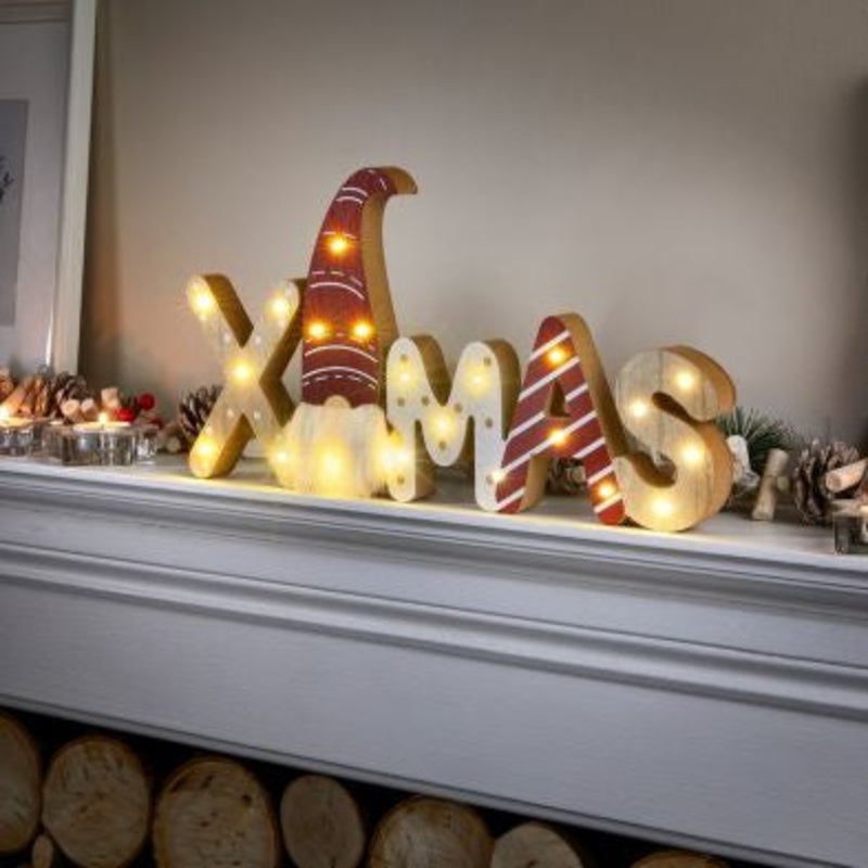 Gonk Xmas Christmas Sign Warm White LED – 38cm