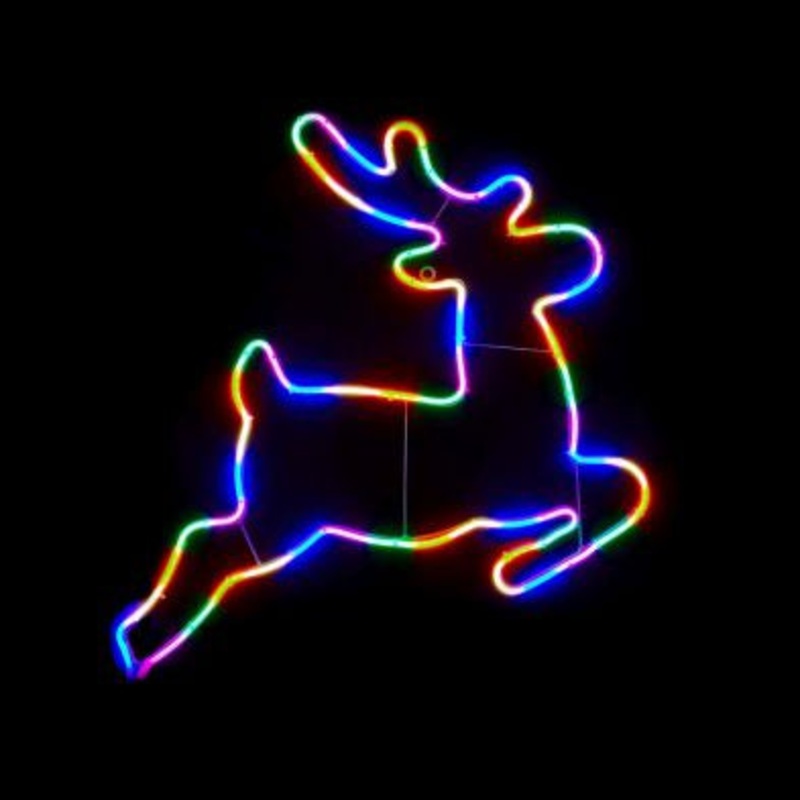 Reindeer Neon Christmas Light Feature Multicolour – 55cm