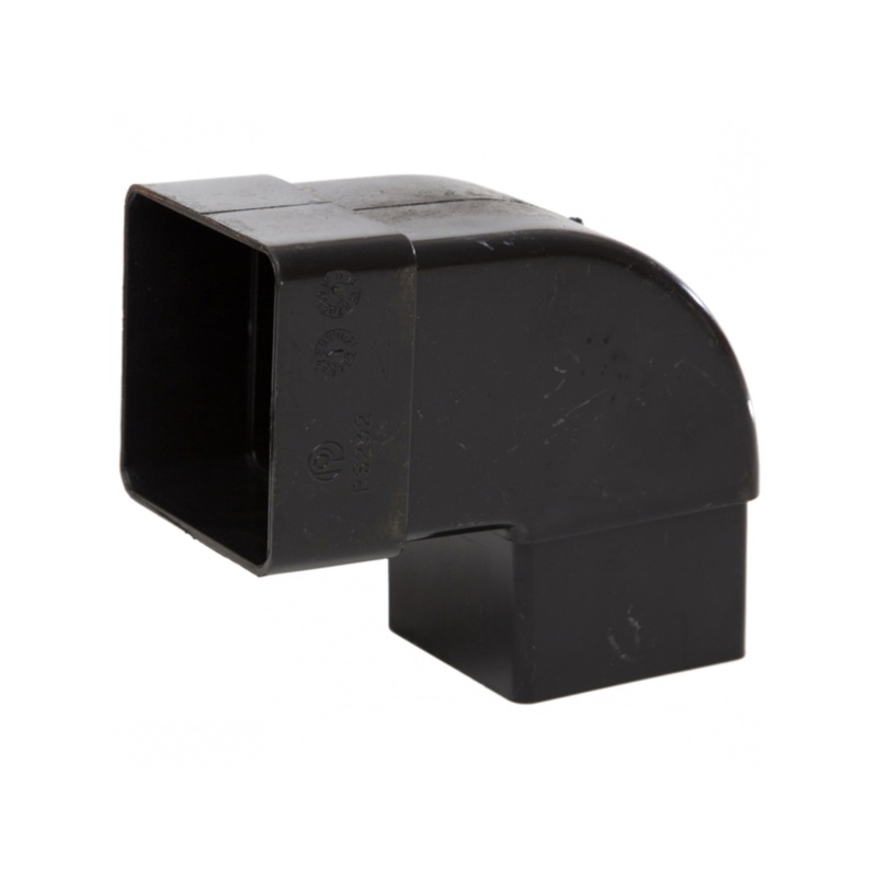 112mm Half Round Gutter Stop End Outlet – Polypipe (Black) – RR106B