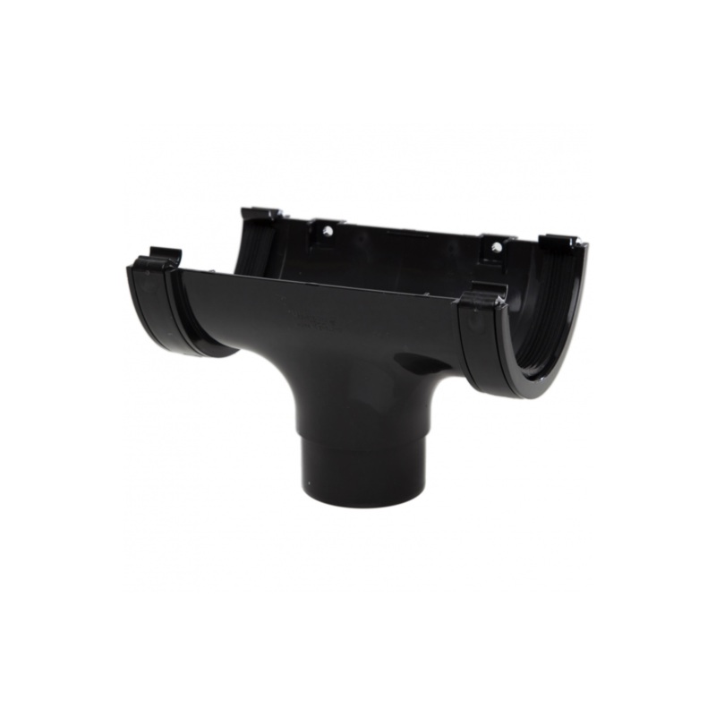 112mm HalfRound Running Outlet – Polypipe (Black) – RR105B