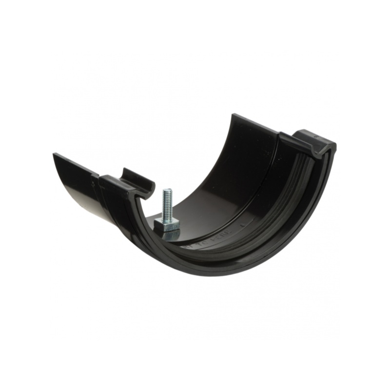 112mm Plastic to Metal Gutter Adaptors Half Round – Polypipe (Black) – RR116B
