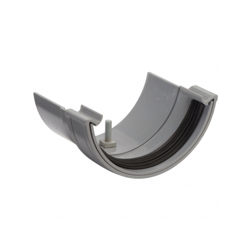 112mm Plastic to Metal Gutter Adaptors Half Round – Polypipe (Grey) – RR116G