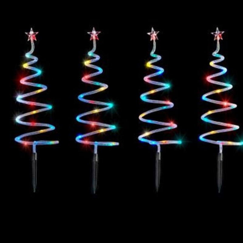 4x Christmas Tree Stake Light Multicolour LED – 53cm
