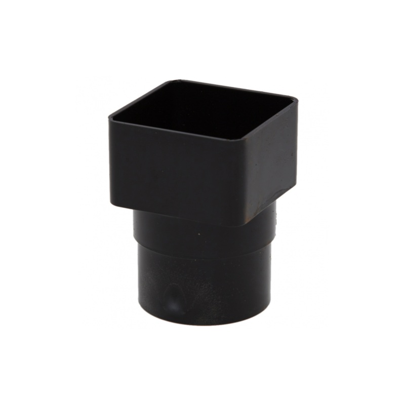 65mm-68mm Square to Round Downpipe Adaptor – Polypipe (Black) – RS231B
