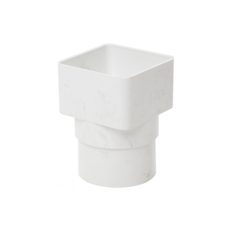 65mm Square Downpipe to Round Adaptor – Polypipe (White) – RS231W