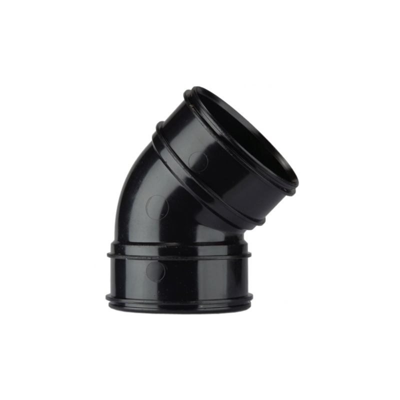 82mm x 135 Double Socket Bend – Polypipe System 2000 (Black) – SWB48B