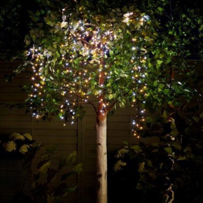 Christmas Cluster Icicle Lights Snowfall White & Warm White Outdoor 576 LED – 2.5m by Astralis
