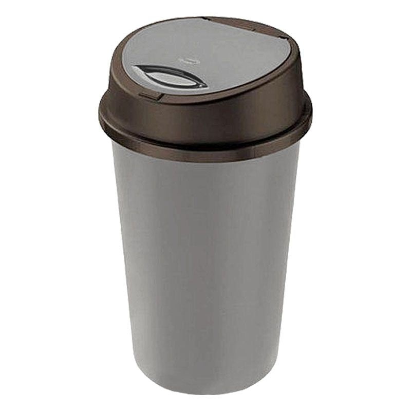 Plastic Bin Touch Button Lid 45 Litres – Grey & Black by Moda