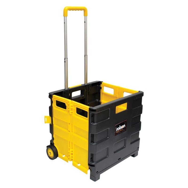 Plastic Trolley 2 Wheels 45 Litres – Black & Yellow Rol-Xtra by Rolson