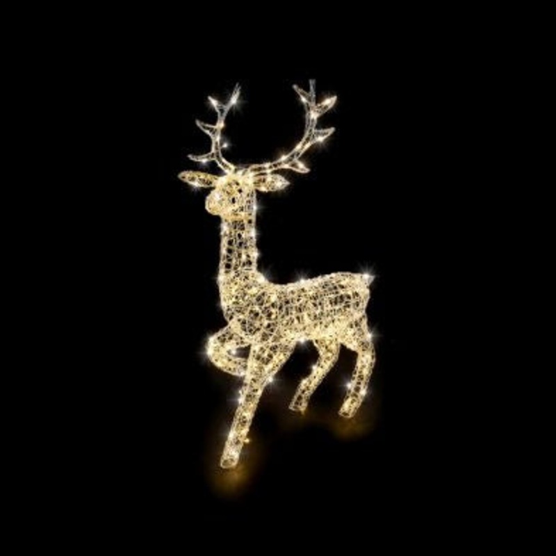 Running Reindeer Christmas Light Feature Warm White – 140cm