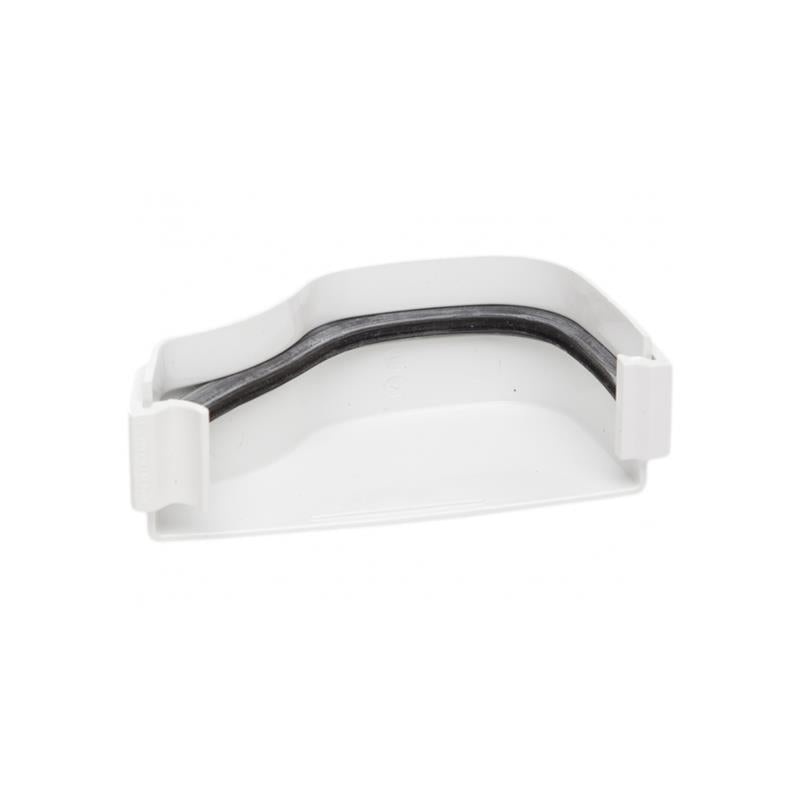 130mm External Left-Hand Stop End – Polypipe (White) – ROG07W