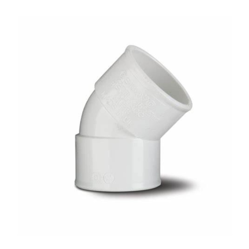50mm x 45 Obtuse Bend – Polypipe Waste System (White)  PMU313W