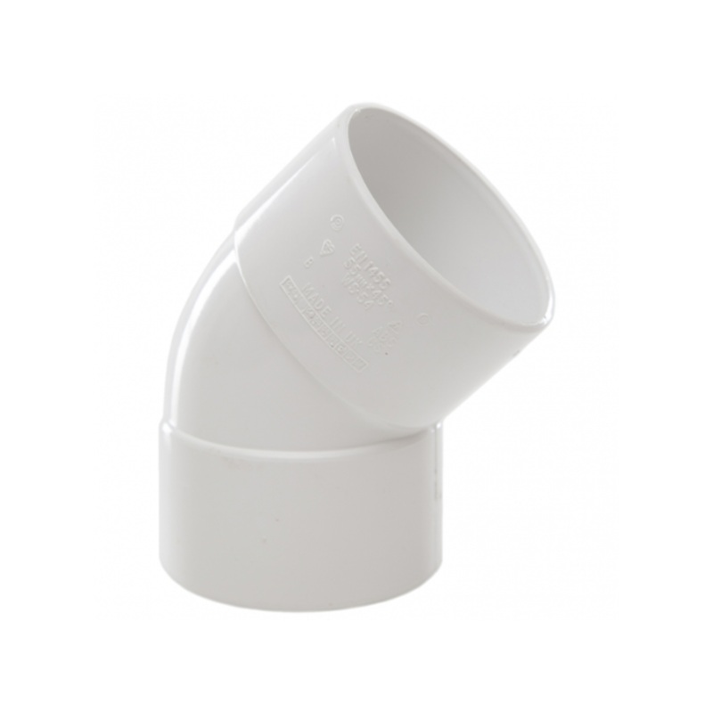 50mm x 45 Obtuse Bend – Polypipe Waste System (White)  WS54W