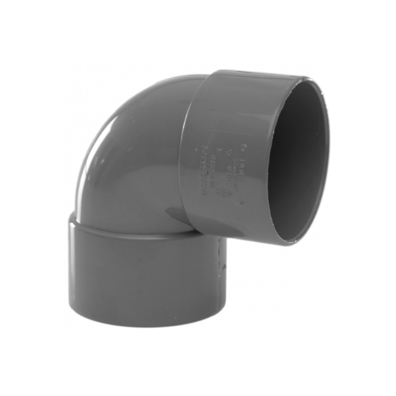 50mm x 90 Knuckle Bend – Polypipe Waste System (Grey)  WS64G