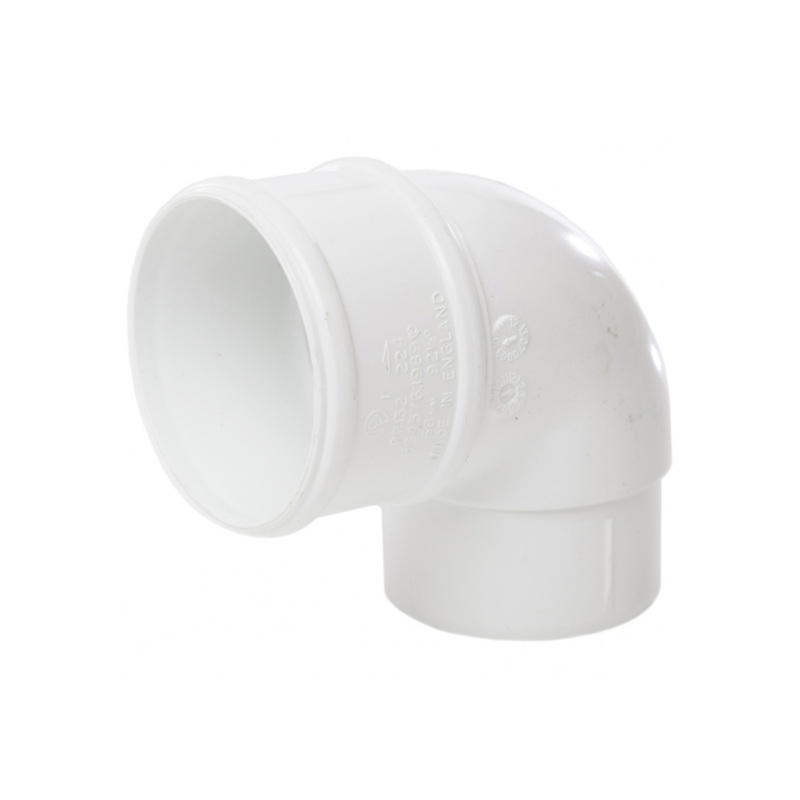 68mm x 92.5 Round Downpipe Offset Bend – Polypipe (White) – RR132W
