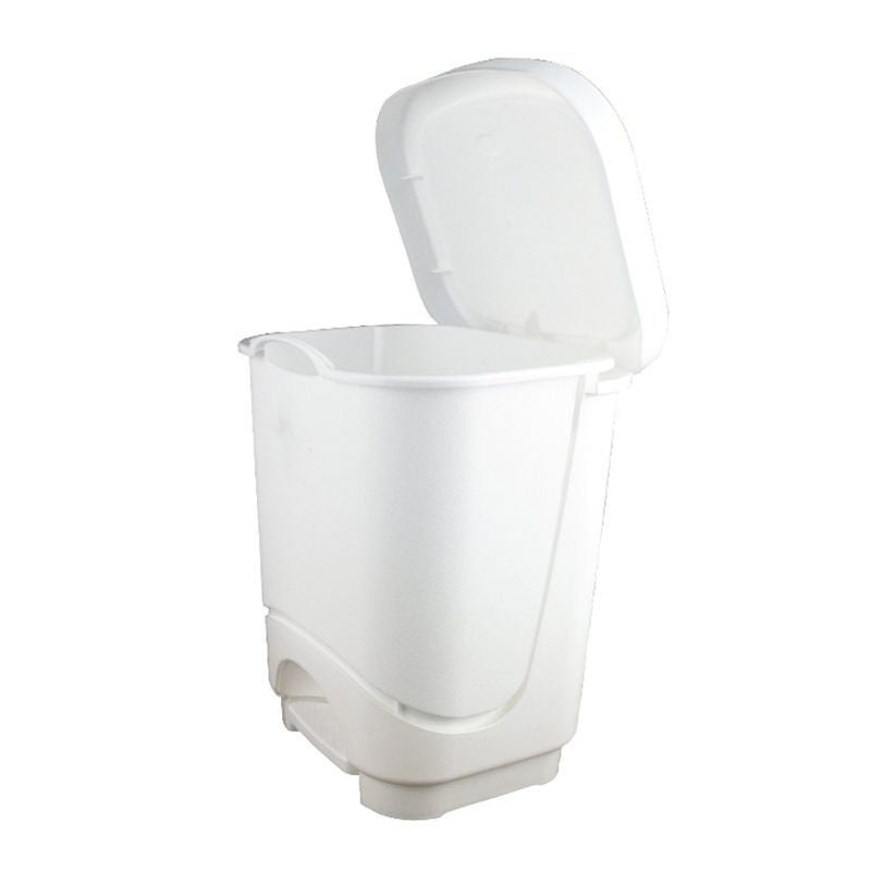Plastic Bin Peddle Lid 8 Litres – White Essentials by Kitchen Collection