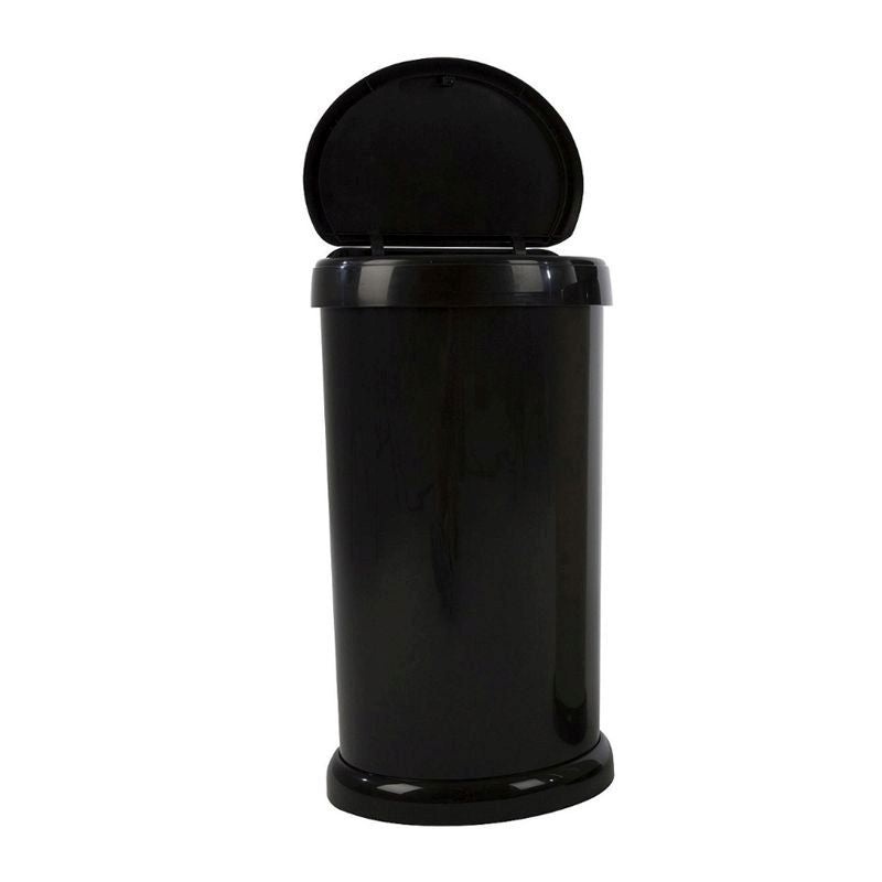 Plastic Bin Touch Button Lid 42 Litres – Black by Moda